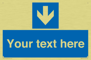 Custom Directional signage blue down arrow 